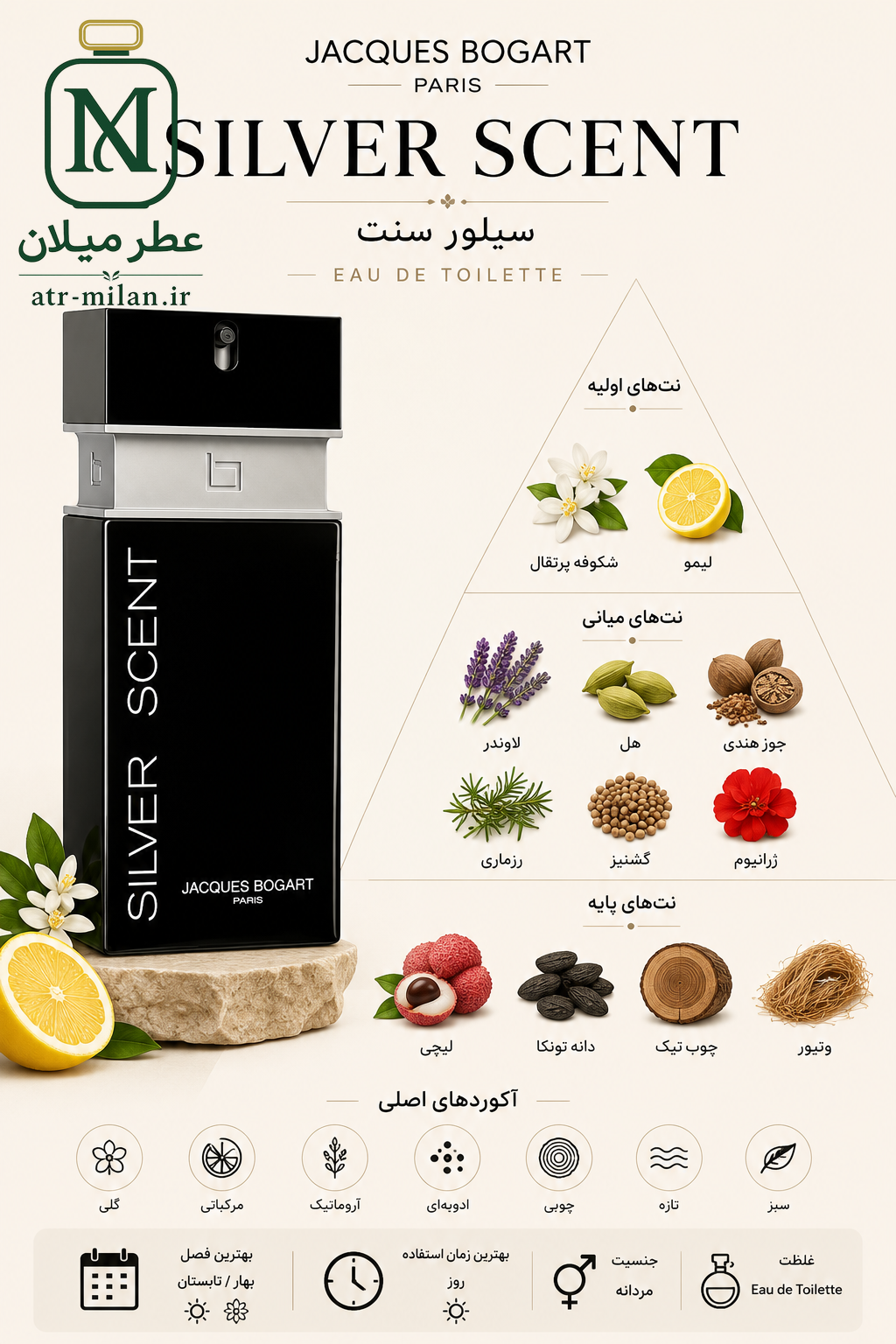 عطر سیلور سنت بوگارت - JACQUES BOGART - Silver Scent